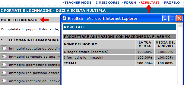 Esempio quiz a scelta multipla