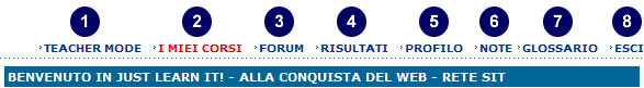 Menu della parte alta